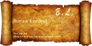 Burza Loránd névjegykártya