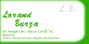 lorand burza business card
